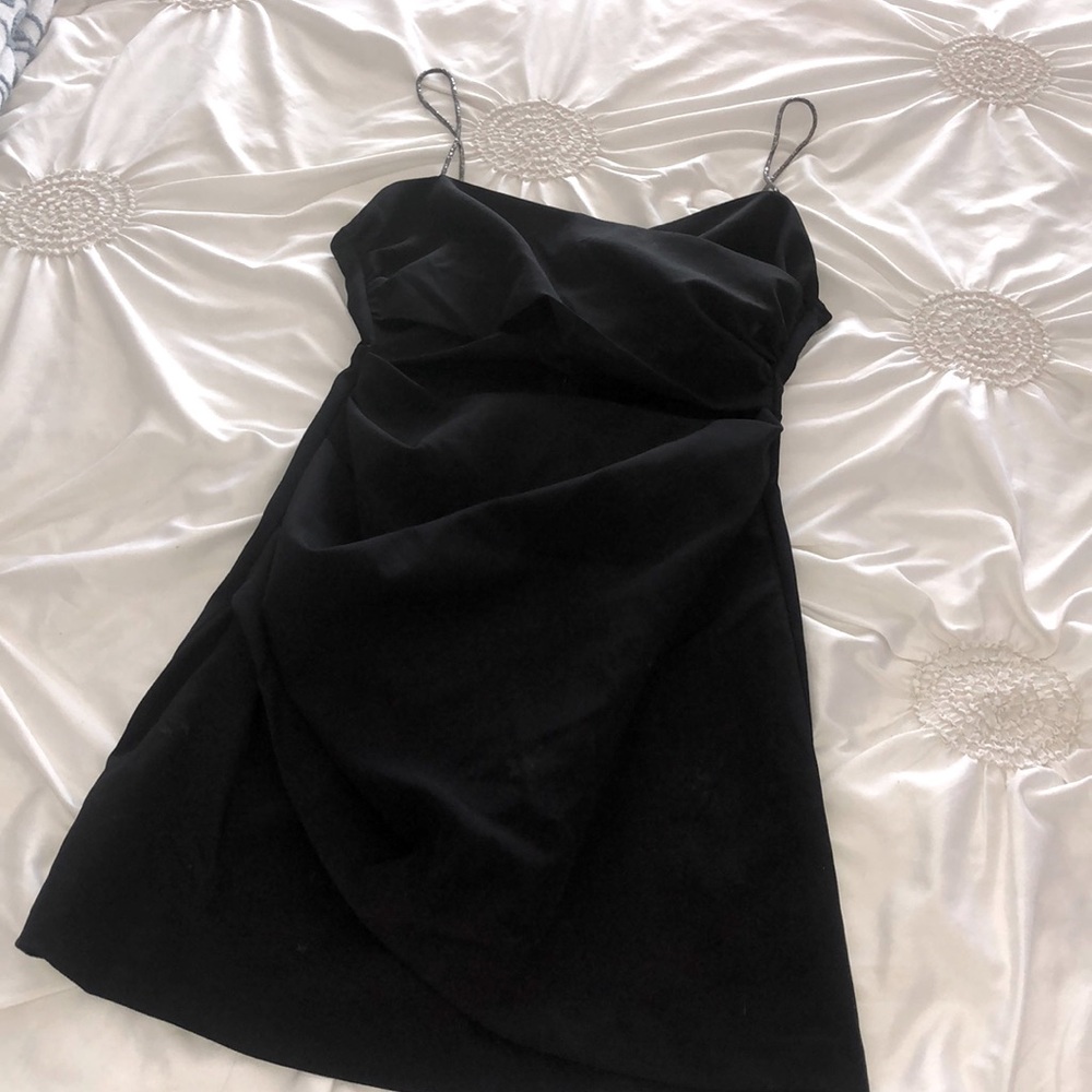 Zara Black Sparkle Straps Mini Dress